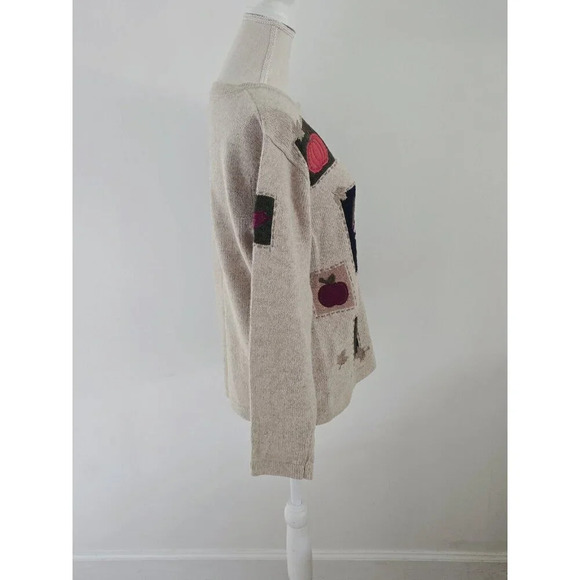 Croft & Barrow Fall Leaves Angora Wool Grandma Core Patchwork Cardigan Sweater S - Picture 8 of 12